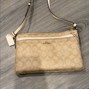 Coach Beige Signature Crossbody Bag